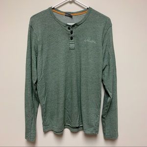 Columbia green long sleeve Henley shirt